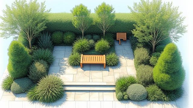 美しい庭園デザインのスケッチ