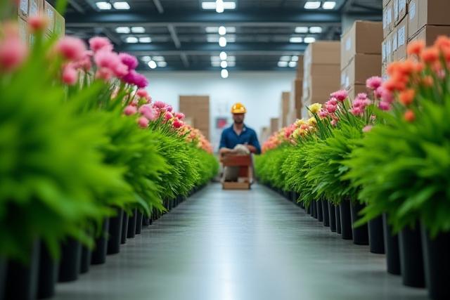 法人のお客様向けの花卉と植物の流通倉庫