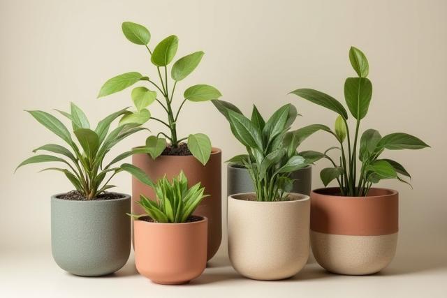 様々な色とサイズのエコプランター