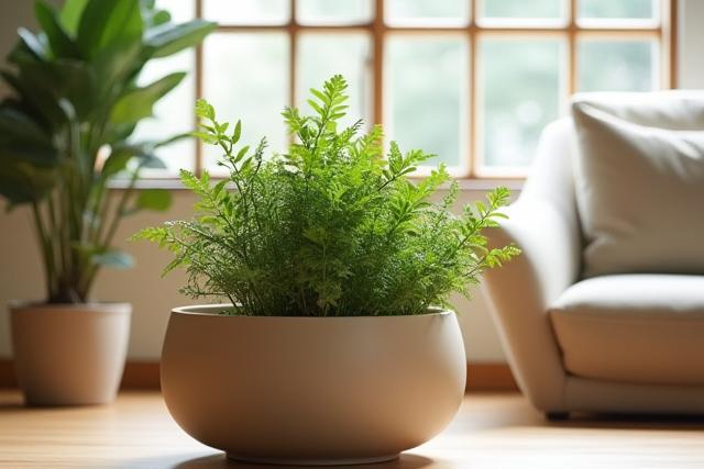 モダンなリビングルームに置かれたエコプランター