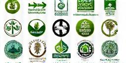 持続可能性の認証ロゴとエコパートナーシップの旗